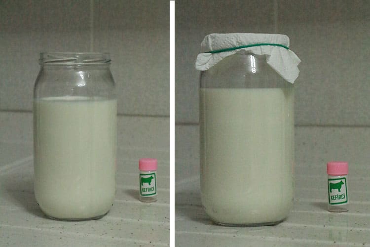 Sütü kavanozun içerisine döktükten sonra mayalanması için bekleyin